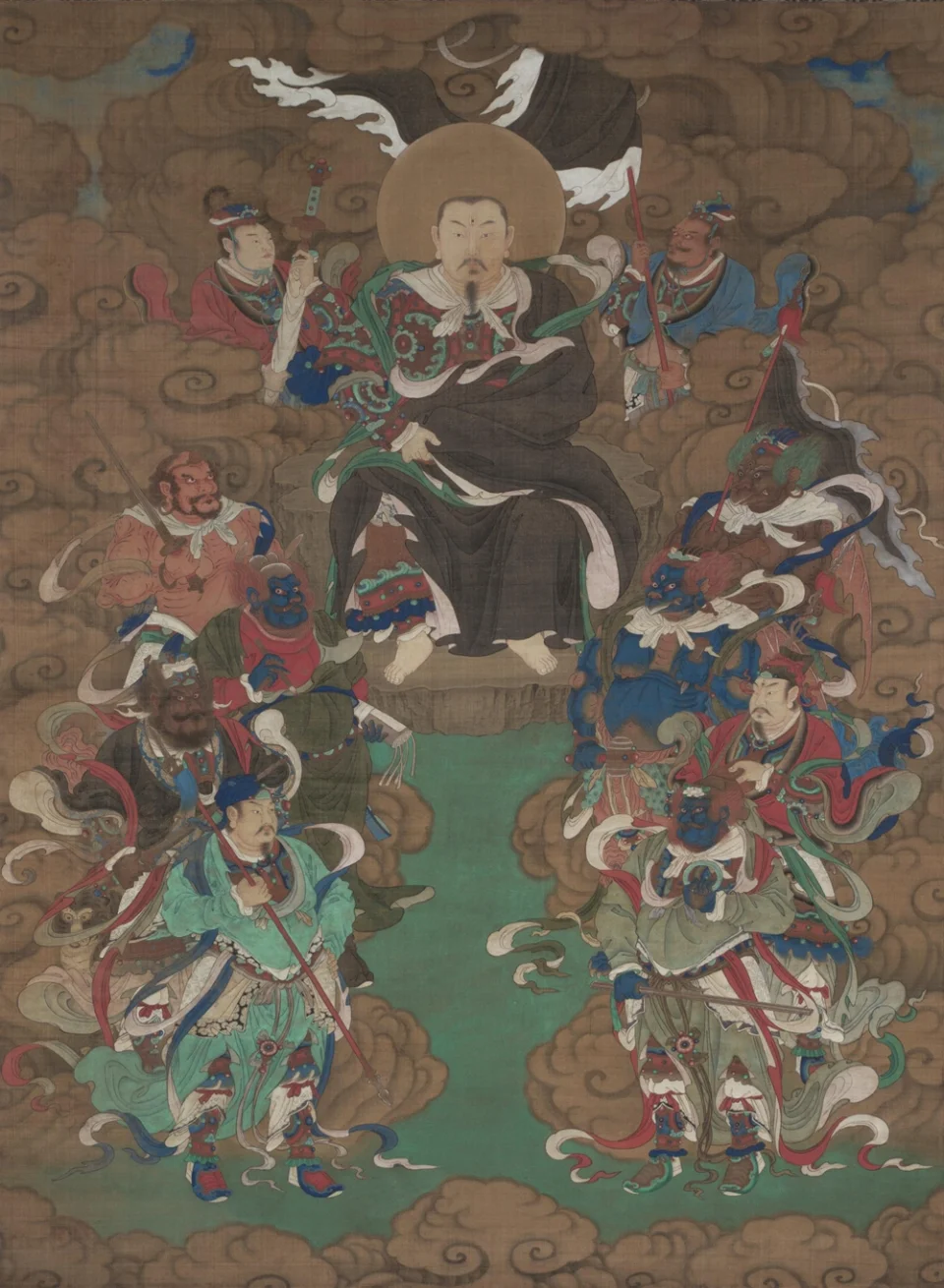 Zhenwu with an entourage of thunder marshals, early 15th century, Herbert F. Johnson Museum of Art, Cornell University