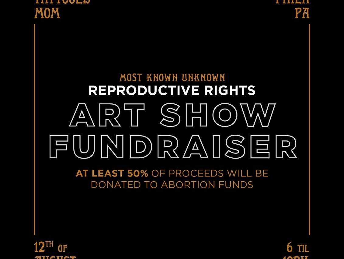 Tonight. Tonight. Tonight!!!! Go check out the @mostknownunknown.phl reproductive rights fundraiser at @tmoms !!!! Get some art and fight for your rights ✌️