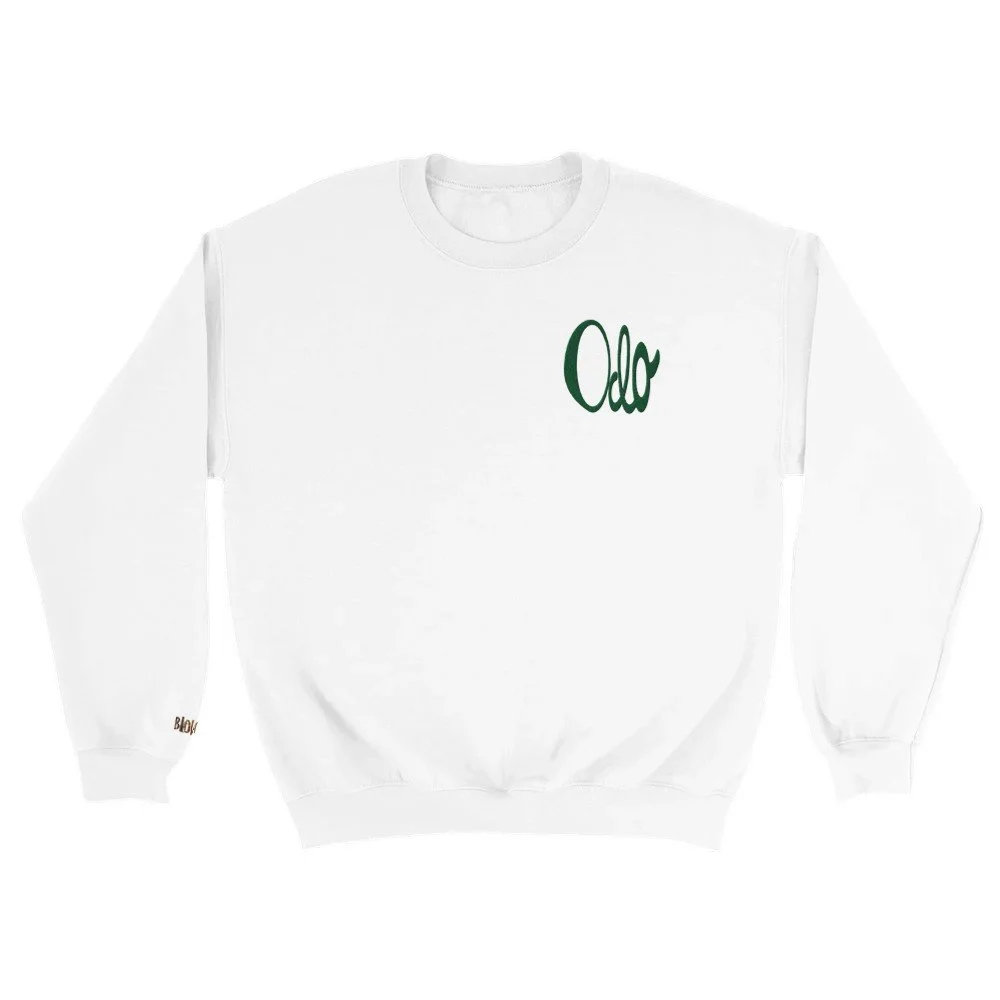 Odo (Love) Classic Unisex Crewneck Jumper_Tatami Stitch Design White