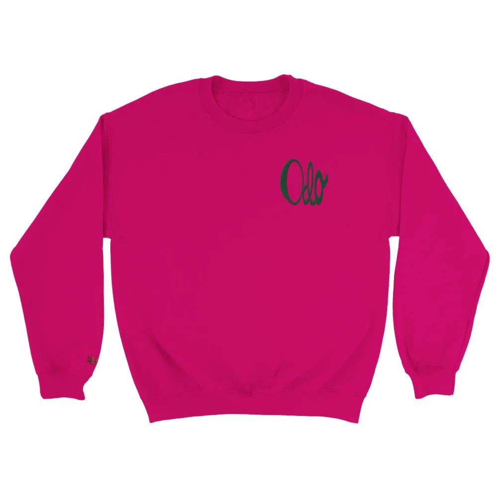 Odo (Love) Classic Unisex Crewneck Jumper_Tatami Stitch Design Heliconia Pink