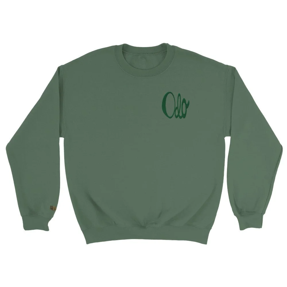 Odo (Love) Classic Unisex Crewneck Sweatshirt_Stitch Design Military Green