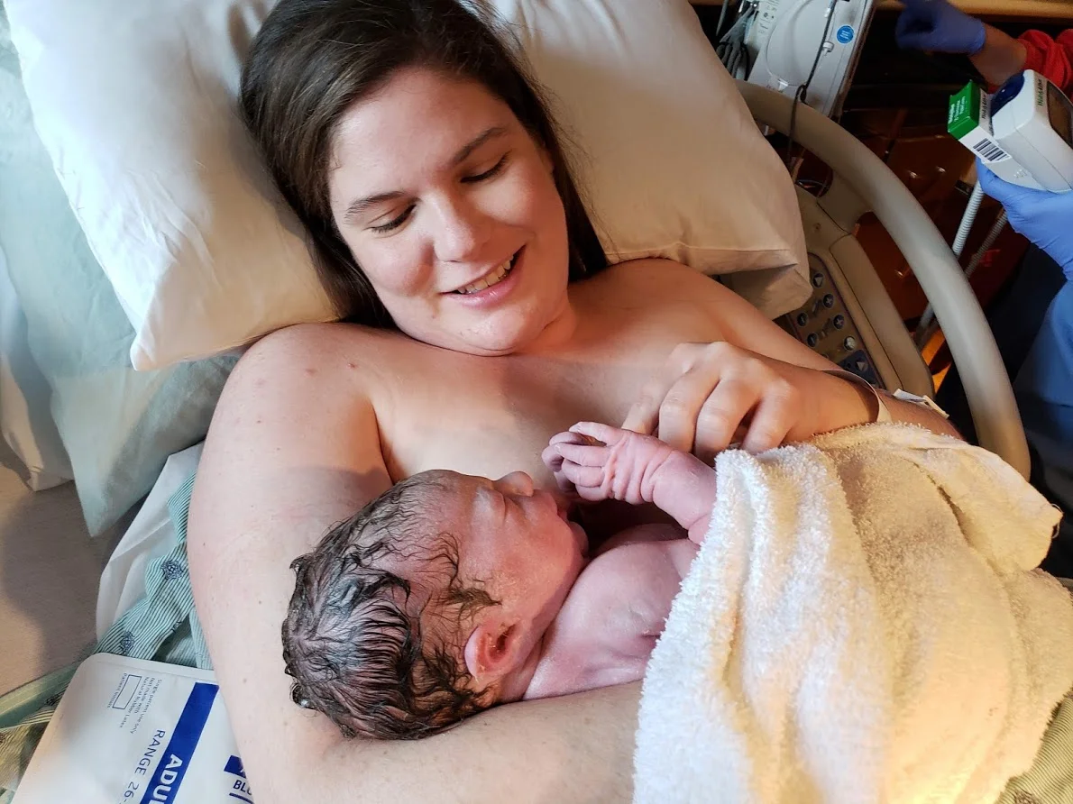 I’ve been waiting for this moment for 9 long months. There is no better feeling than holding your baby for the first time.