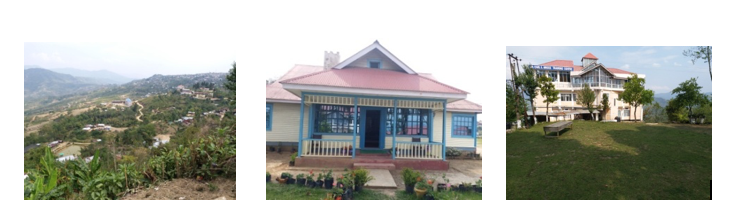  ( The Eastern side of Ukhrul town. The first building is the Mission Bunglow built during Dr. Earl E Brocke. We are still using as Mission office. The second one is the Centenery Memorial Bulding cum Training Centre built to commomerate the coming of the Gospel of Jesus Christ to the Tangkhul Naga in 1896.)