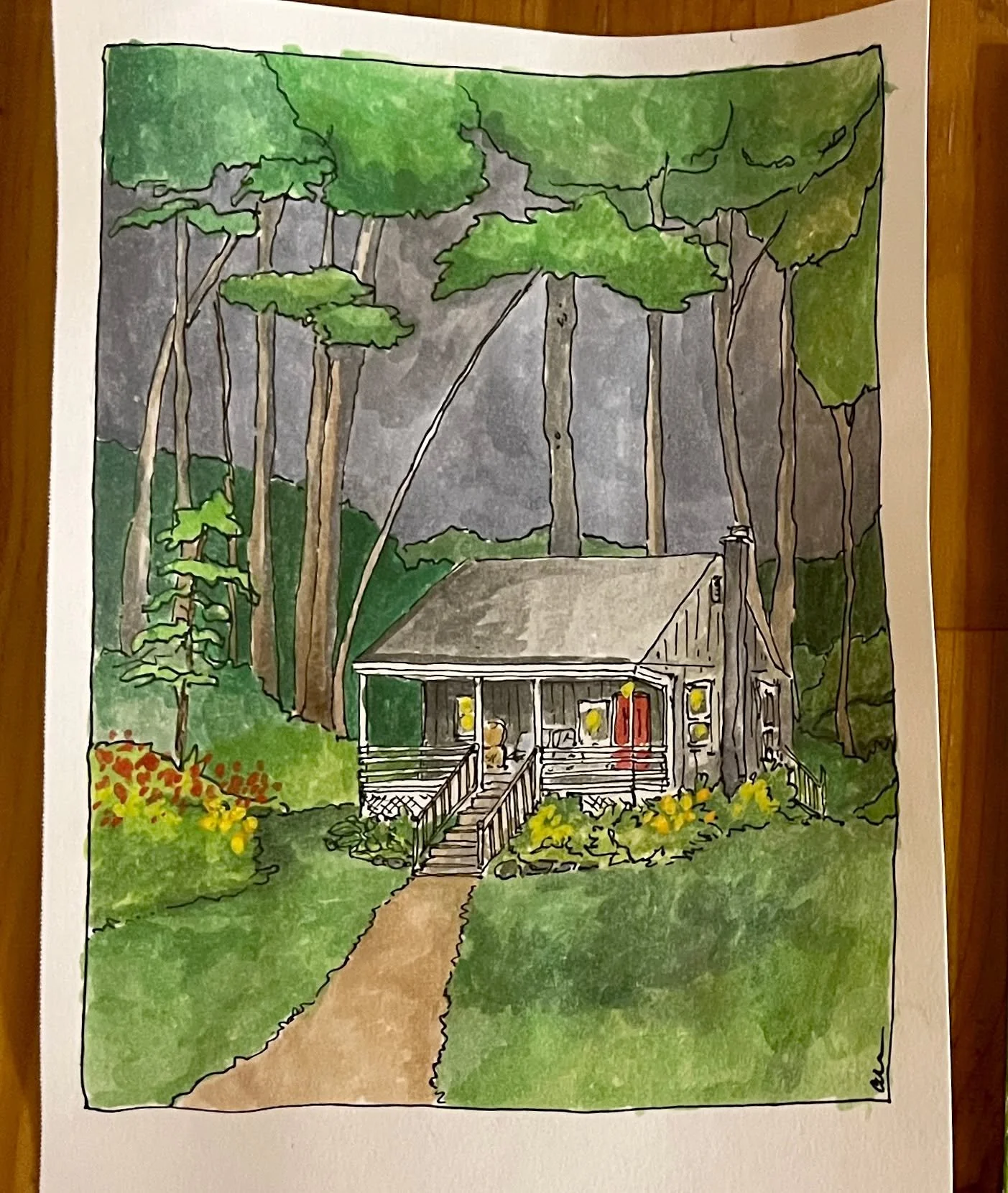 A sweet little rental from last week -- painting left for the owners. 

Life is weird but I think it's time to start posting more again... 

#lifeisweird #summer #vtsummer #sketchbook #leaveartbehind #getaway #vacation #whatisthepointofsocialmedia
