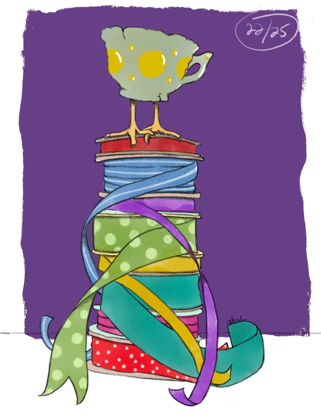 Day 22! Thanks for following along and don't forget to put a bow on it!

#teacup #coffeemug #countdown