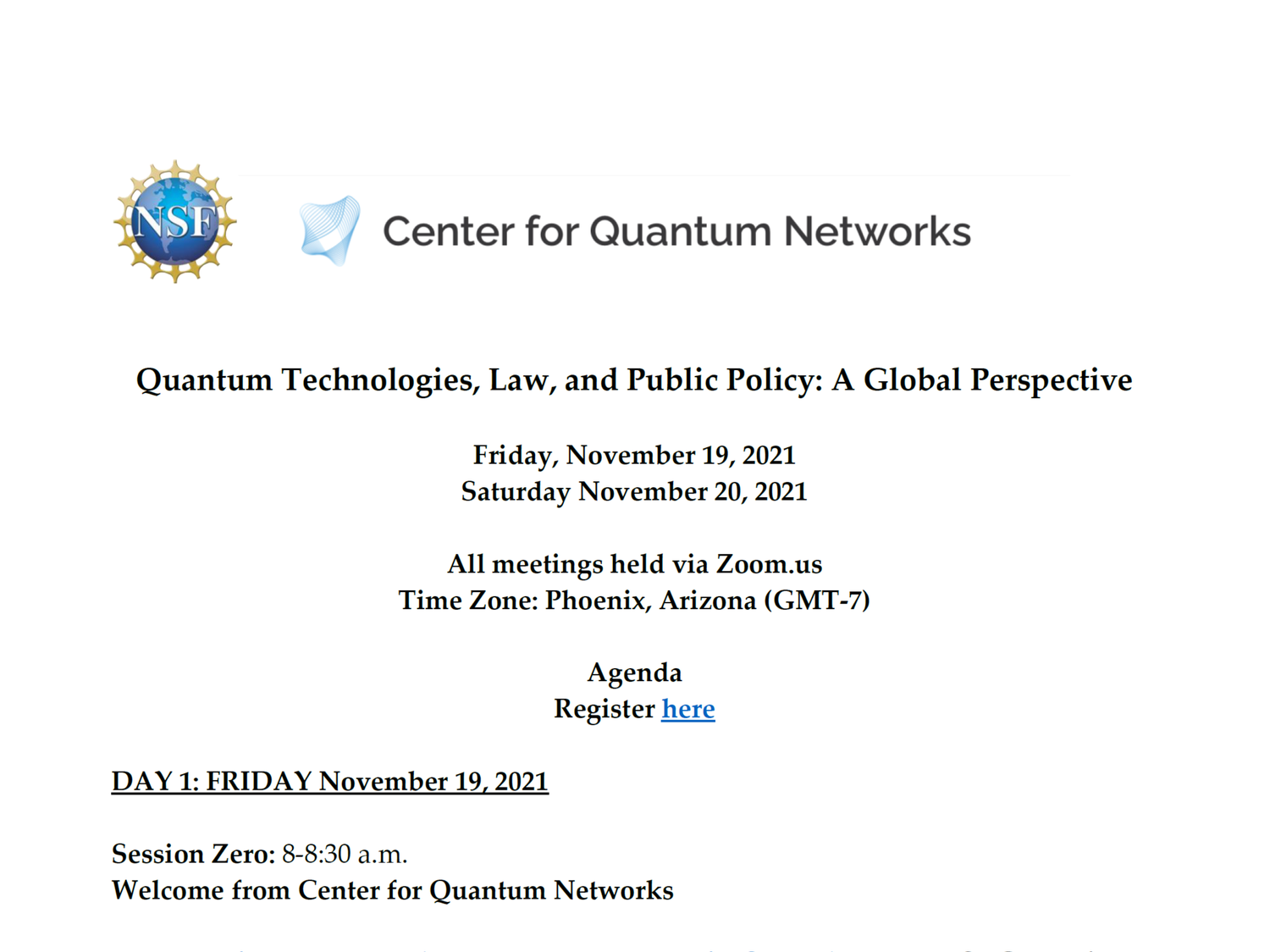 Mauritz Kop speaks at Center for Quantum Networks Conference