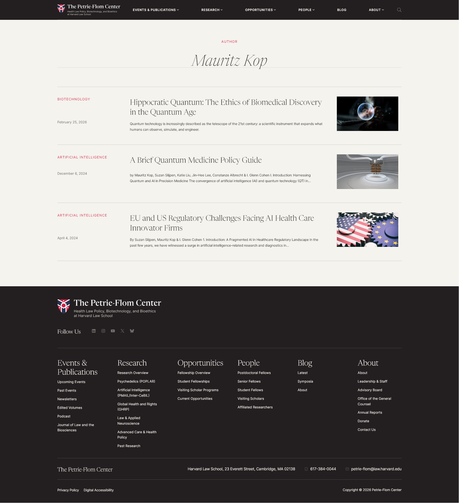 More from Mauritz at Harvard.