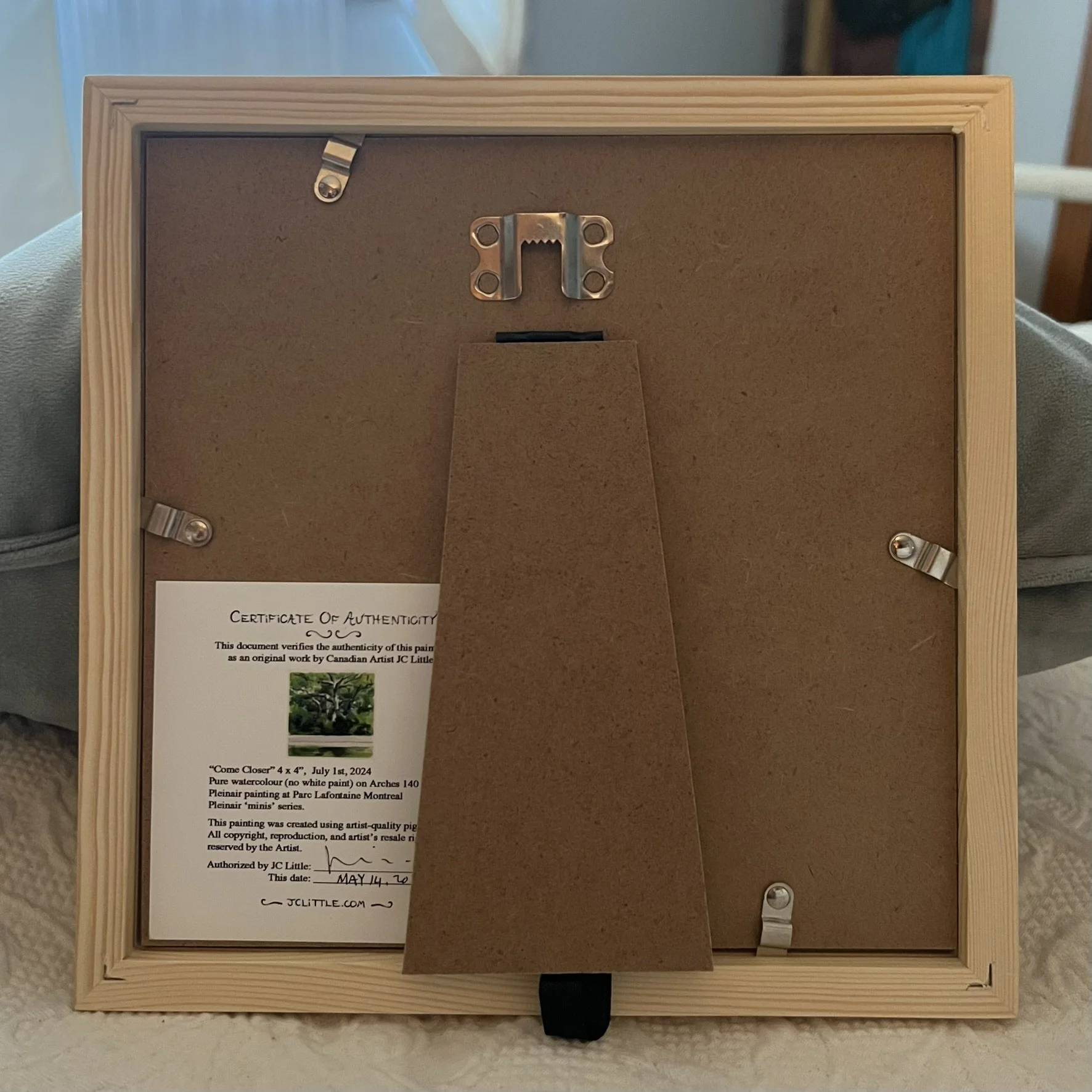 JCLittle-4x4 summer2024-07-24-Come-Closer-framed-back.JPEG