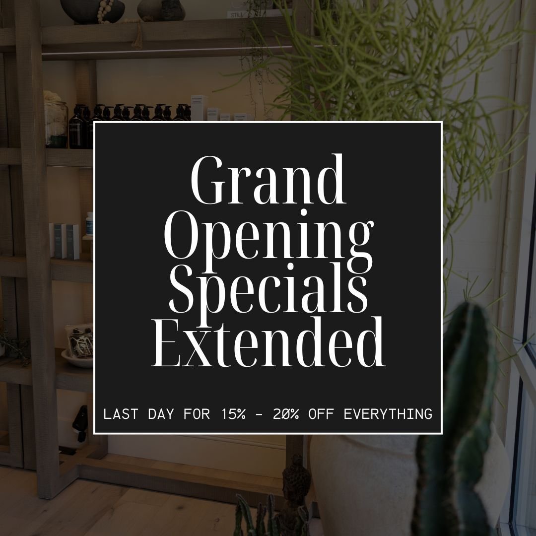 For those of you who couldn't make it to the Grand Opening, we're extending our package and retail specials for one more day! Not tomorrow, not next week. Today's the last day babes!

Call or text, 303.229.8292, to reserve your package. 

All online 