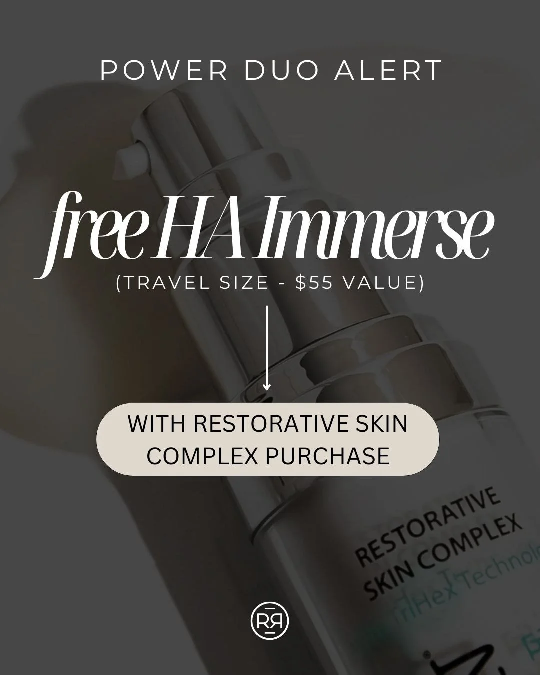 ✨ In-Store Special ✨
For a limited time, receive a FREE HA Immerse Travel Size ($55 value) with the purchase of Restorative Skin Complex.
Hydration + repair, on us.
While supplies last 🤍 

#skin #skincare #skincareroutine #skincareproducts #skinheal