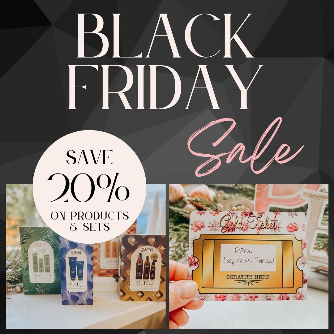 TODAY&rsquo;S THE DAY!

Take 20% OFF ALL RETAIL &mdash; including Holiday Sets!

PLUS Purchase any two products and receive a scratch-off ticket to WIN 10-50% off or a Free Facial!

We&rsquo;ve got limited stock, so plan to stop by early, these sets 