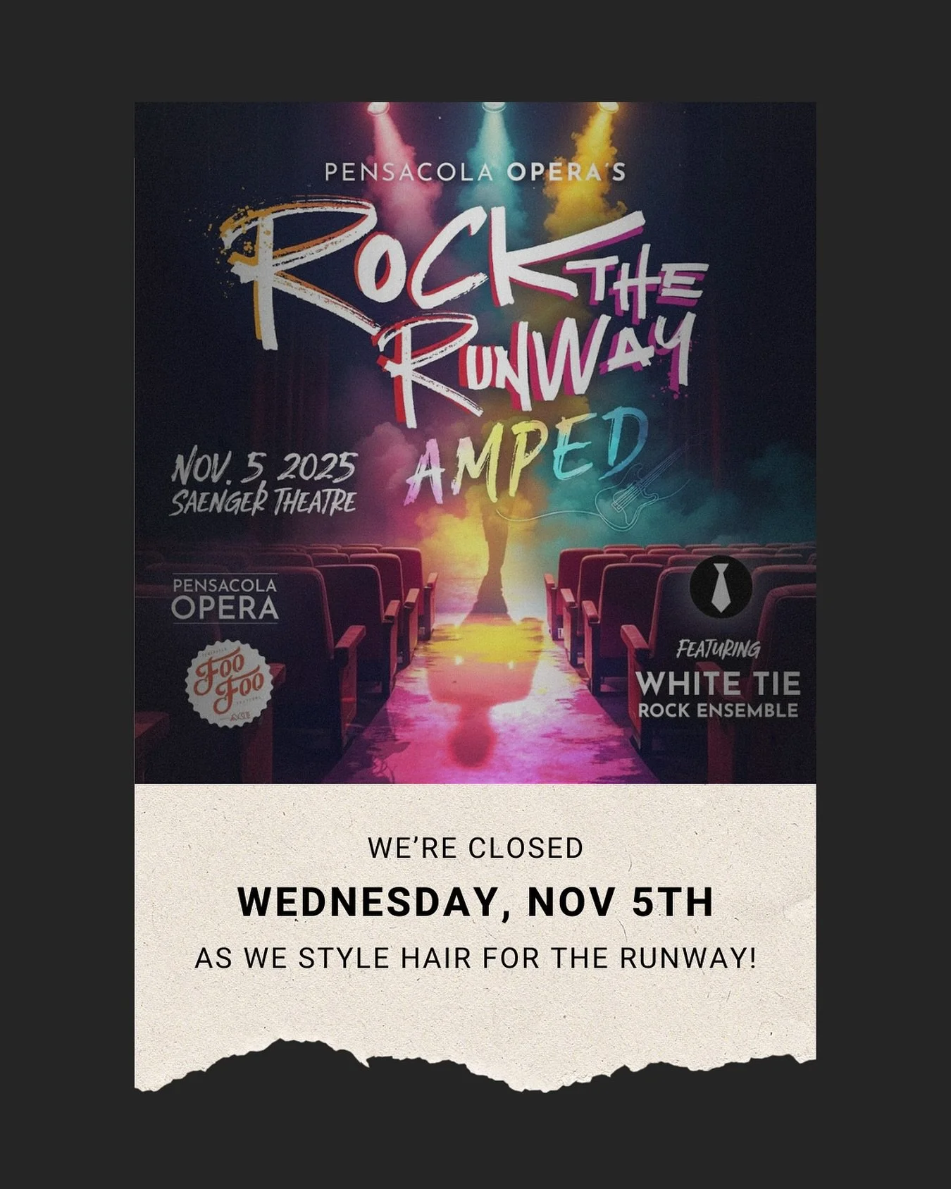 We&rsquo;ll be getting ready for the Runway!

We&rsquo;re excited to partner with @pensacolaopera for this year&rsquo;s @foofoofest 
Stay tuned for some of our favorite looks, and we&rsquo;ll see you on Thursday!
.
.
#pensacola #downtownpensacola #pe