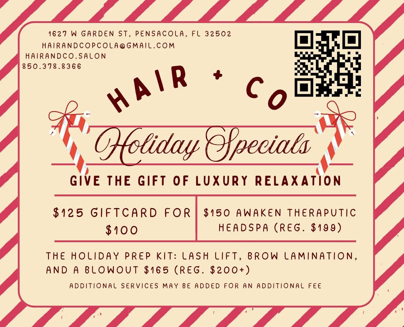 🎁 It&rsquo;s the season of giving &mdash; and this year, we&rsquo;re giving RELAXATION! 🎁

Treat yourself or someone you love to luxury relaxation at an unbeatable price! ✨

💝 $125 Gift Card for ONLY $100
Give the gift of glowing hair, pampering, 