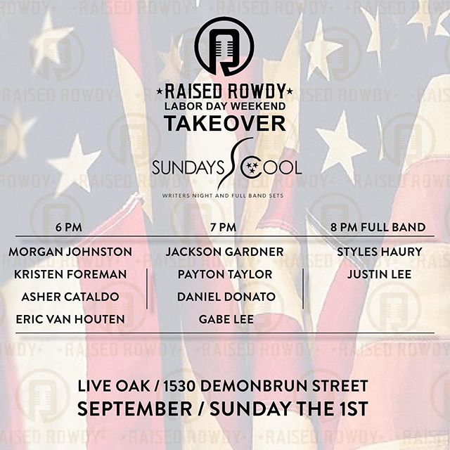 Tonight! Come catch some great music at this months @sundayscoolnashville, @raisedrowdy style! 🤘🏻 #sundayrowdyfunday