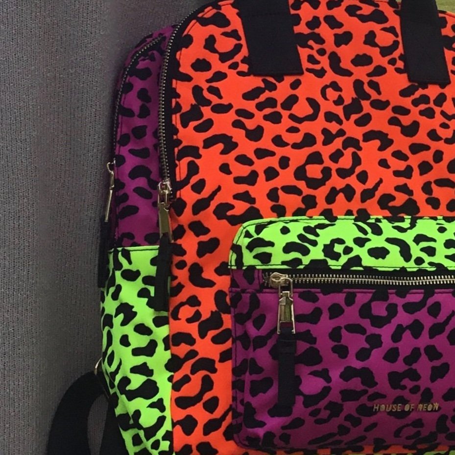 NEON COLOUR BLOCK NYLON BACKPACK — HOUSE OF NEON