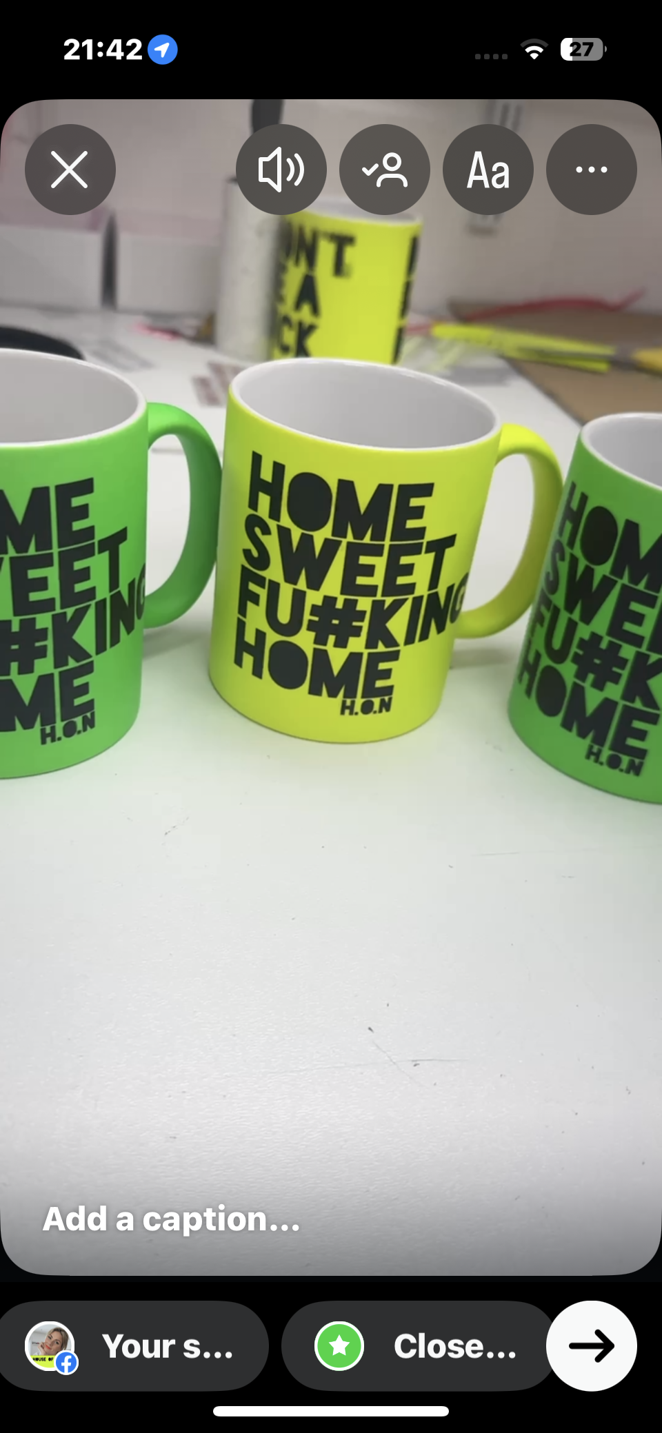 4 X HOME SWEET FUCKIN HOME MUGS