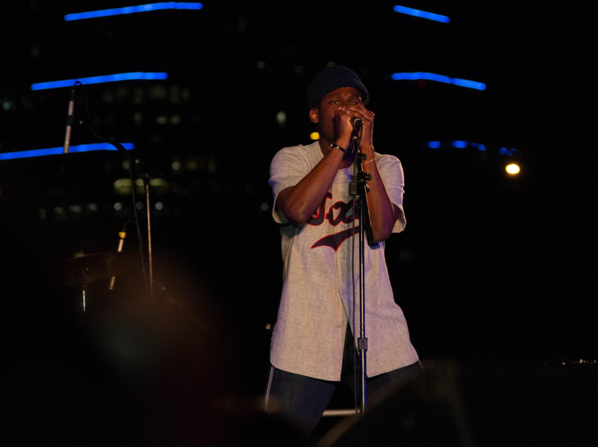   Leon Bridges performs his most popular song “River.” Photo by Jordan Steyer.  