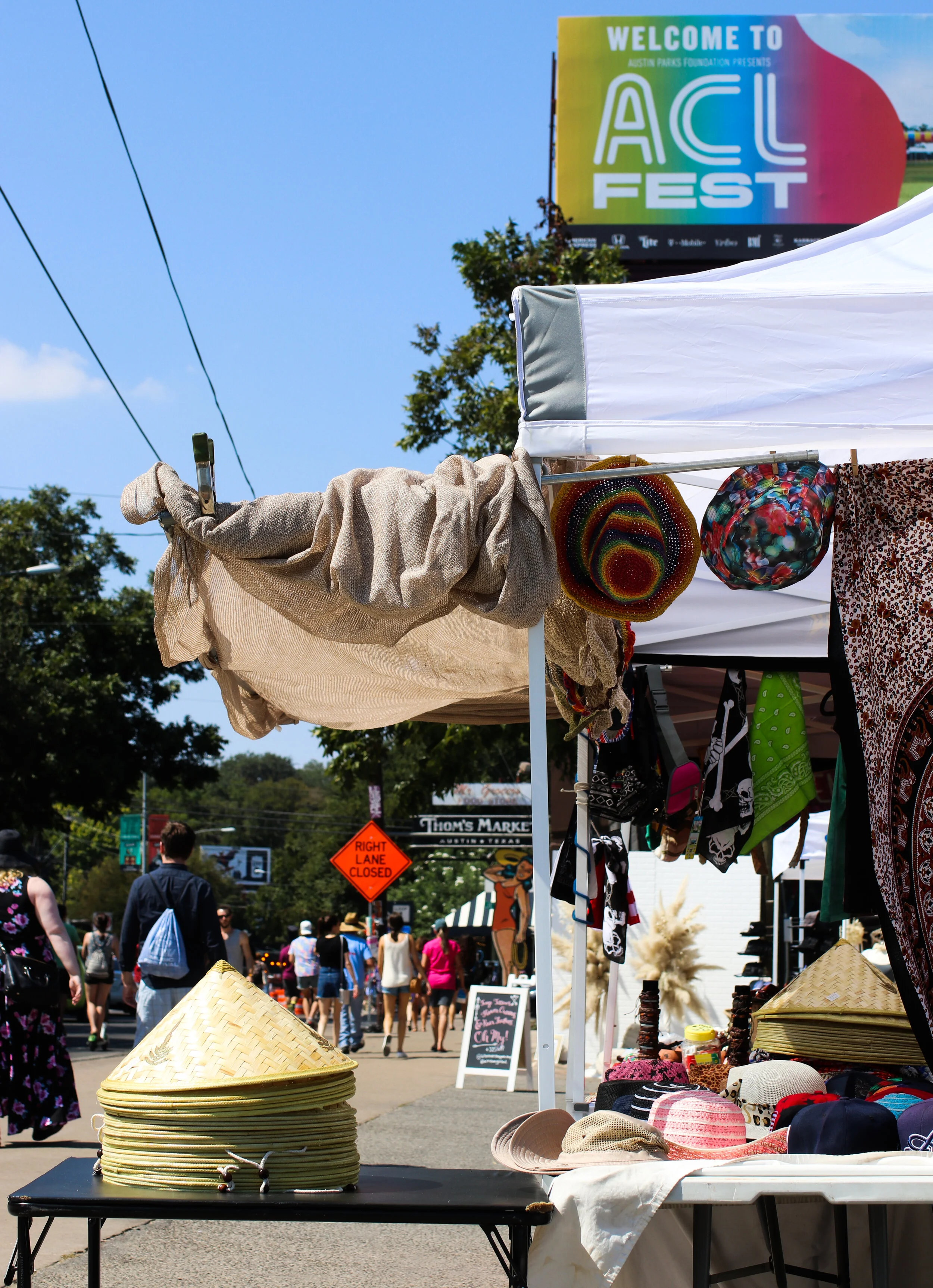 Artists selling various items for the ACL Festival