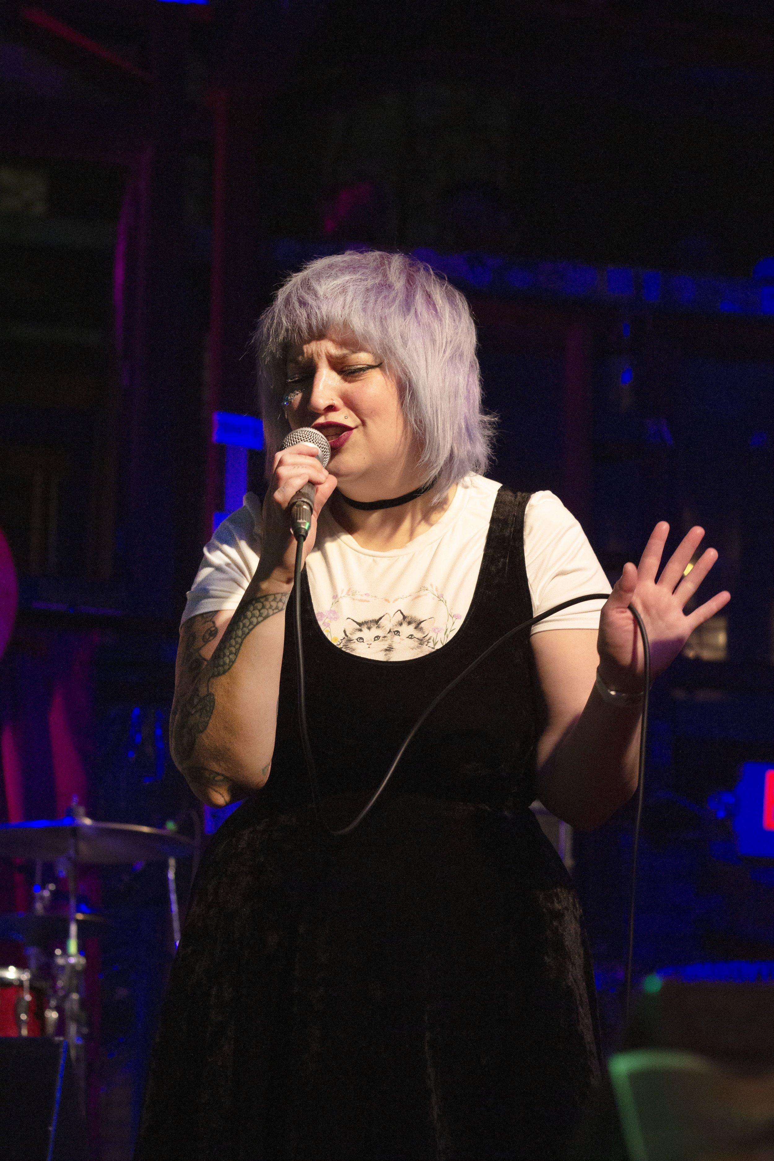  Bridgette Norris-Sanchez, the lead singer of HoneyBunny, performs at Flamingo Cantina. 