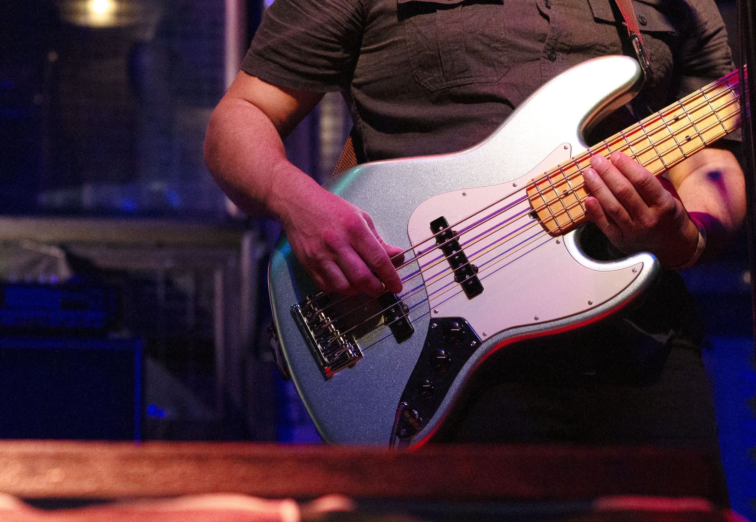  Nick Valdez of The Lost Project plays the bass. 