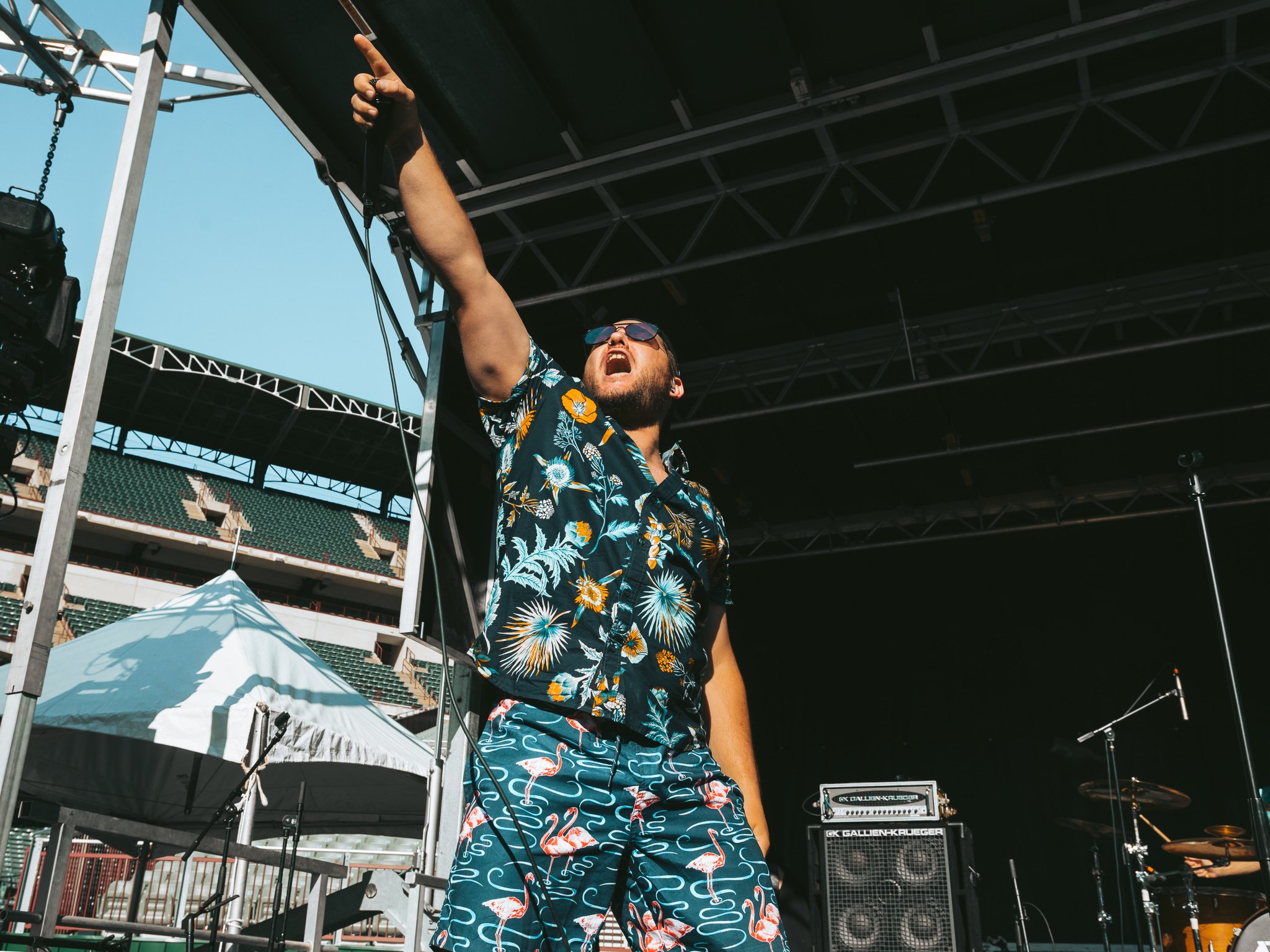  Ohio-based metalcore band Attack Attack! kicks off the first day of the festival at the Revolver stage. 