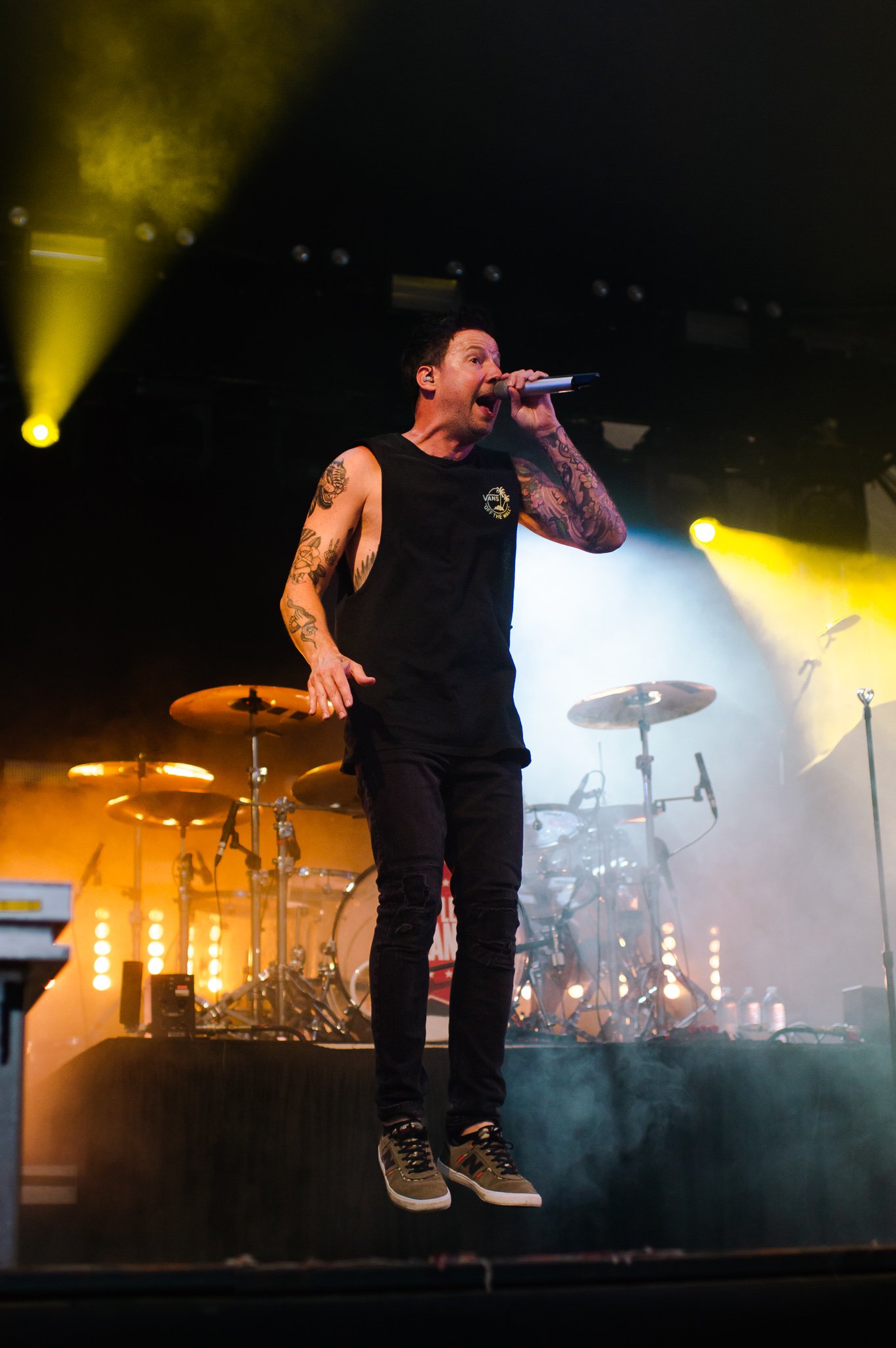  Pierre Bouvier gives a high energy performance as the lead singer of Simple Plan. 