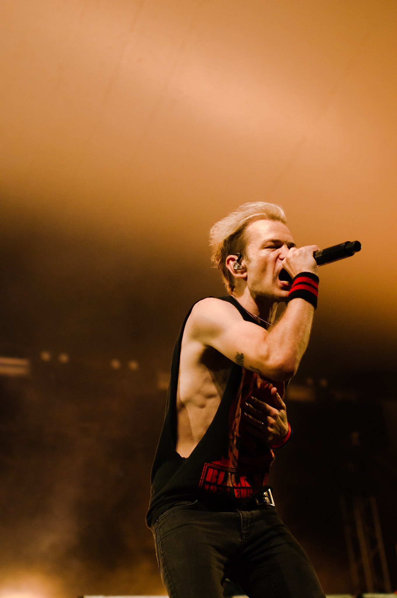  Deryck Whibley, lead singer of Sum 41, belts out crowd favorites. 