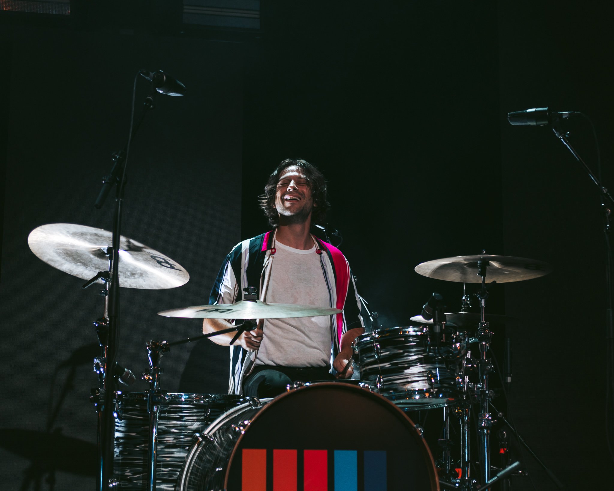  Drummer Ryan Seaman smiles out at the crowd. 