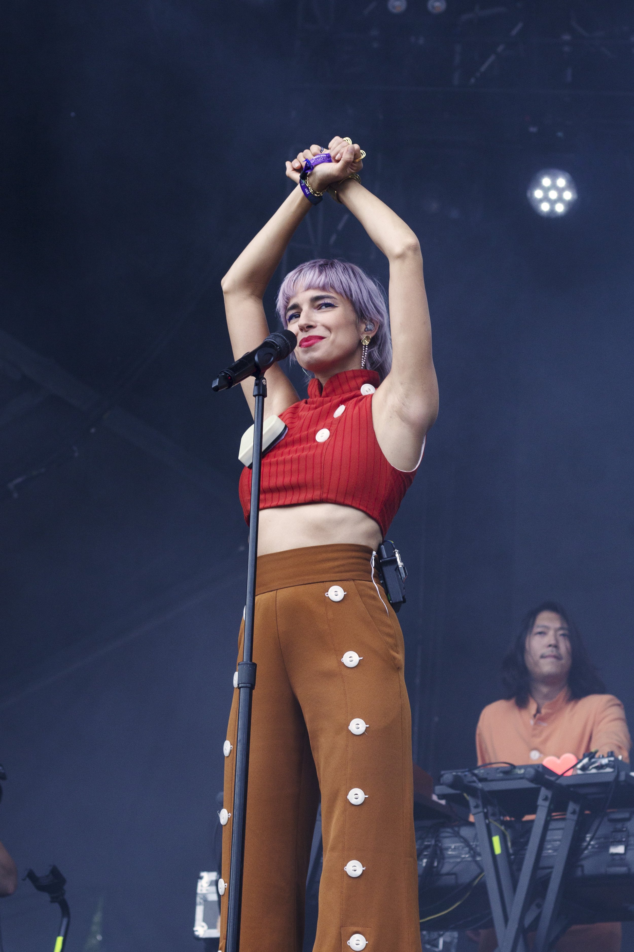  Flor Benguigui of L’Impératrice strikes a pose while performing. 