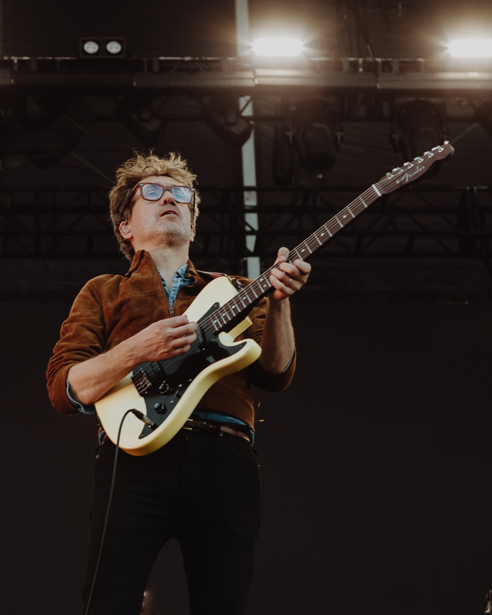  Guitarist Laurent Brancowitz rocks out as the band lights up the Honda Stage. 