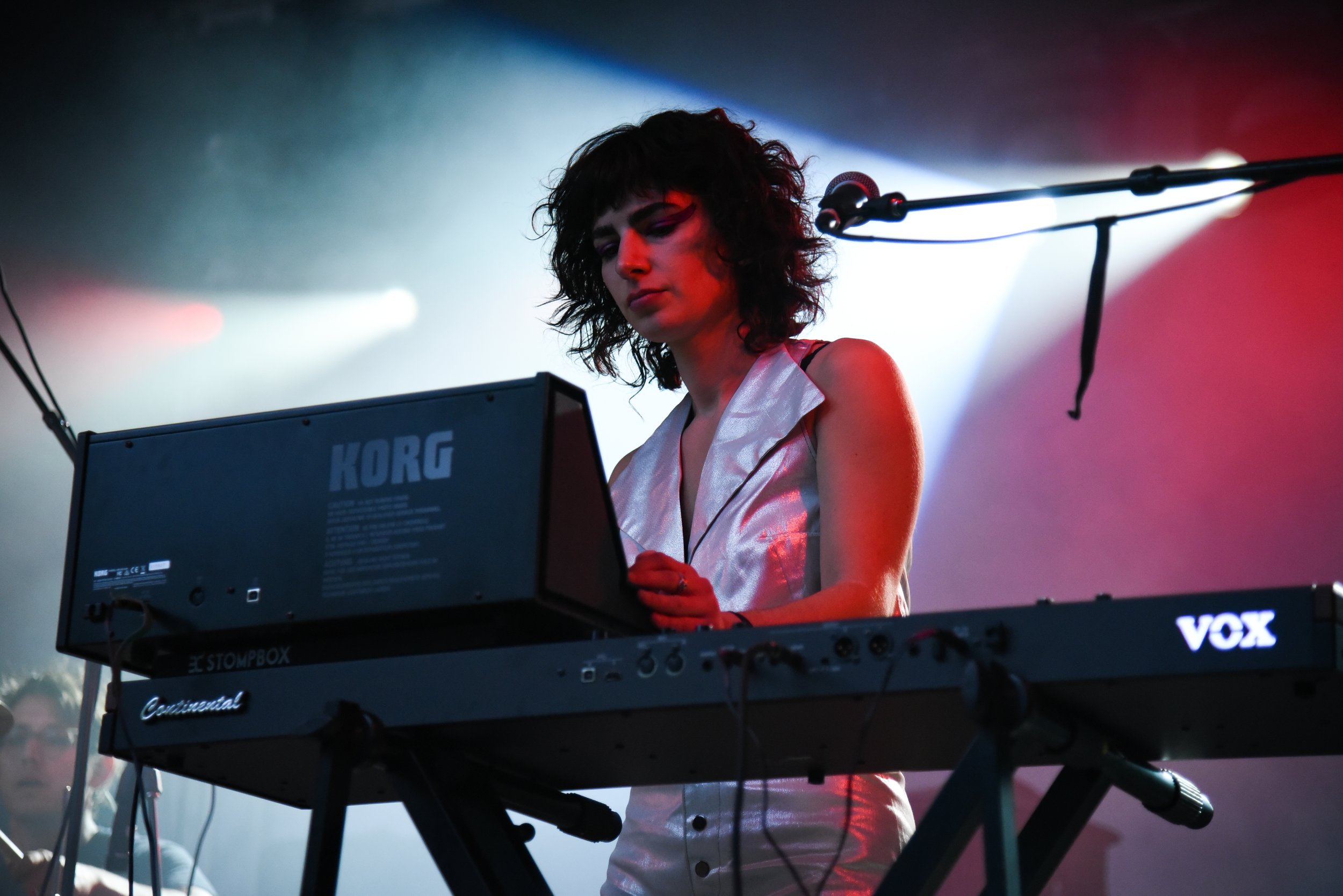  Laila Hashemi plays her keyboard. 