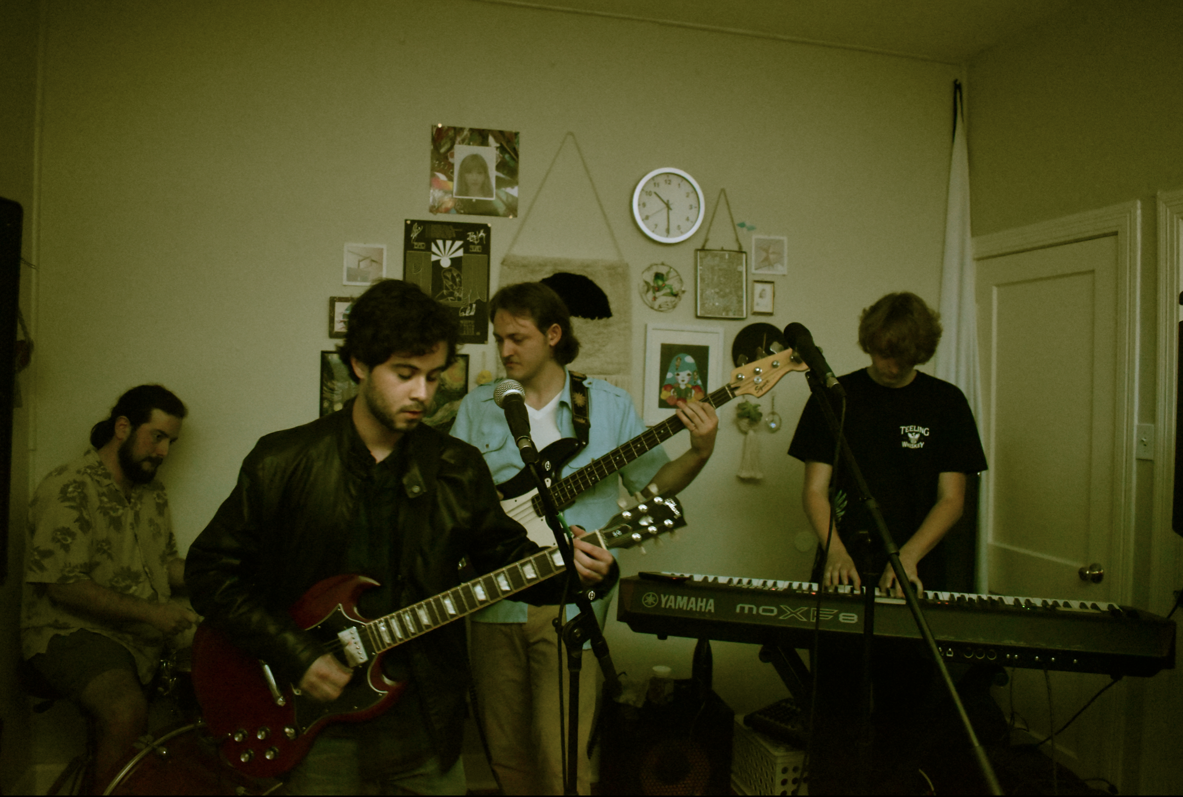  The band members perform a song together for the first time, and their cohesiveness is palpable.  Photo by Olivia Cagle  