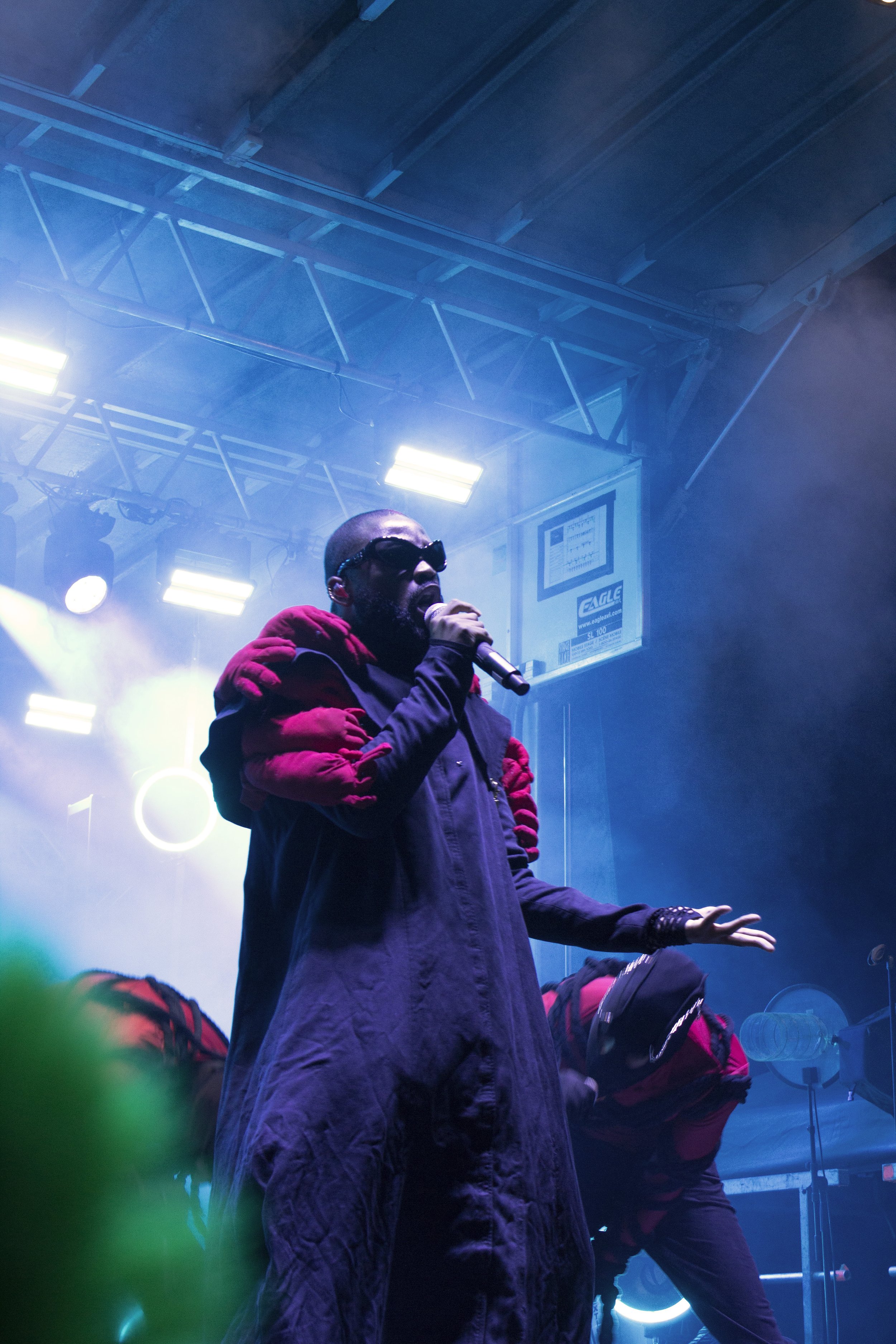  Australian rapper Genesis Owusu opens his SXSW set to an energetic crowd at Inn Cahoots. 