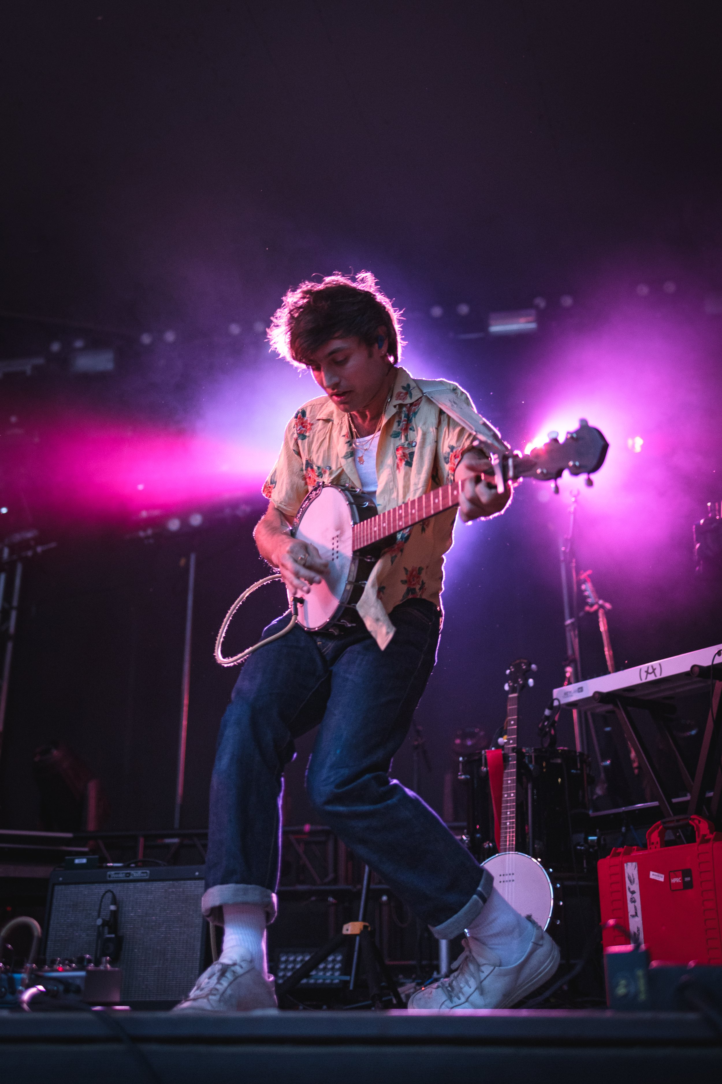  Adrian Galvin, the face of Yoke Lore, gives an energetic performance. 