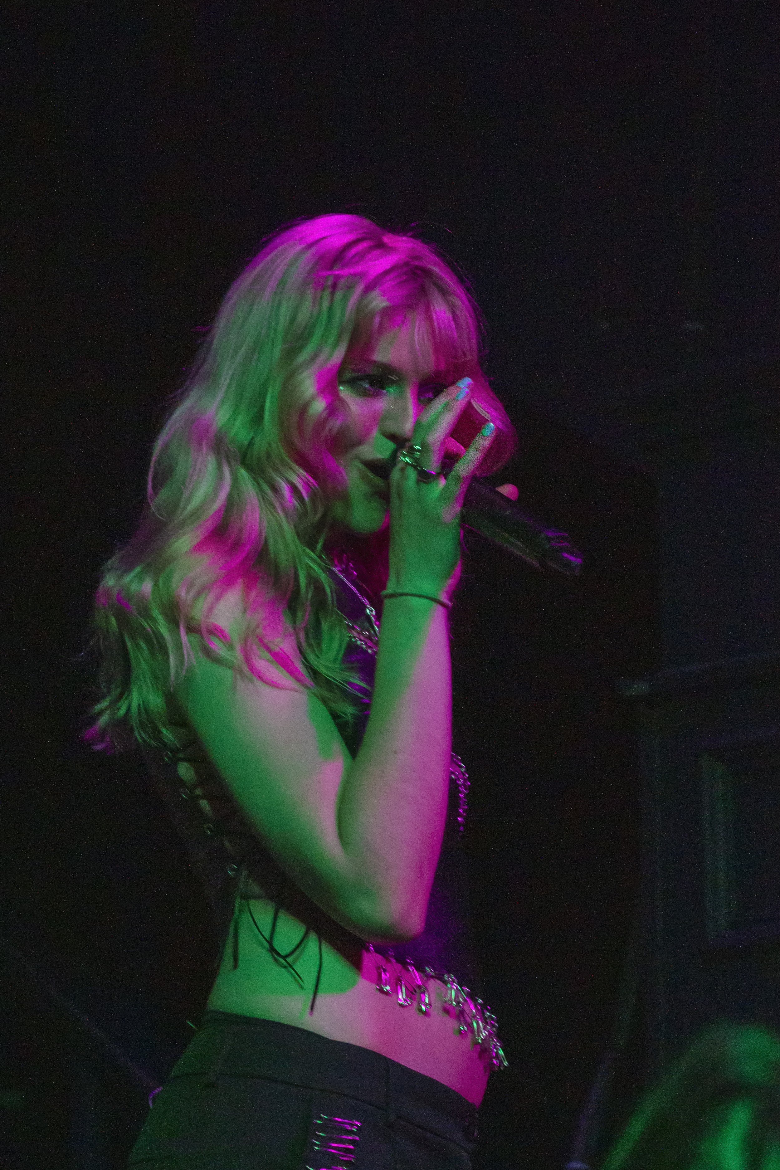  Dylan looks out to the crowd as she performs songs from her three most recent albums. 