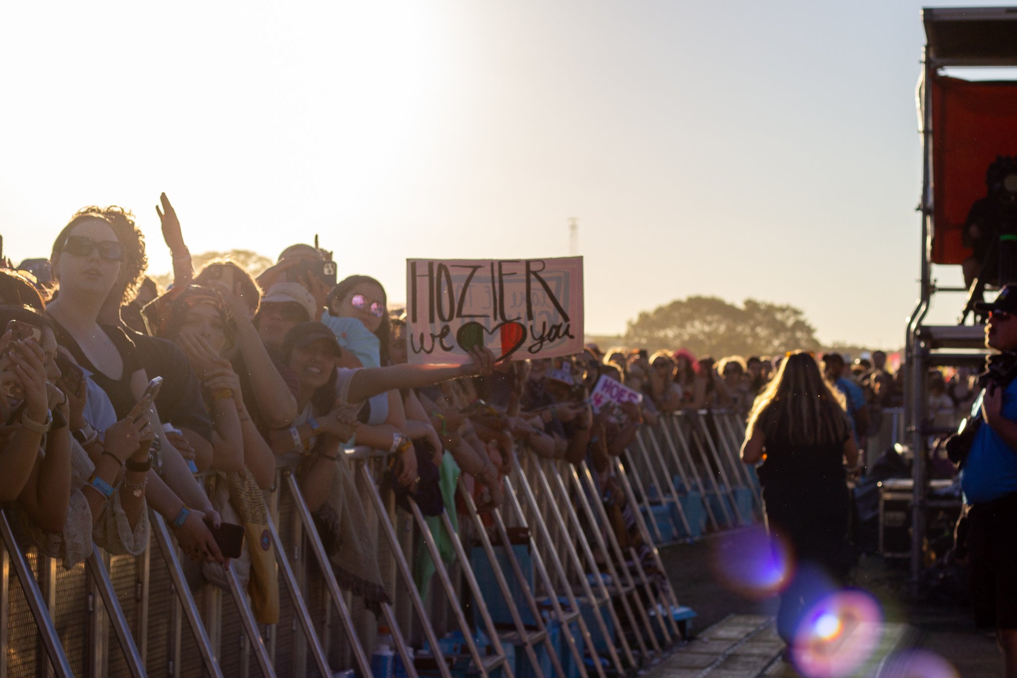  An enthusiastic crowd shows its support for Hozier.  