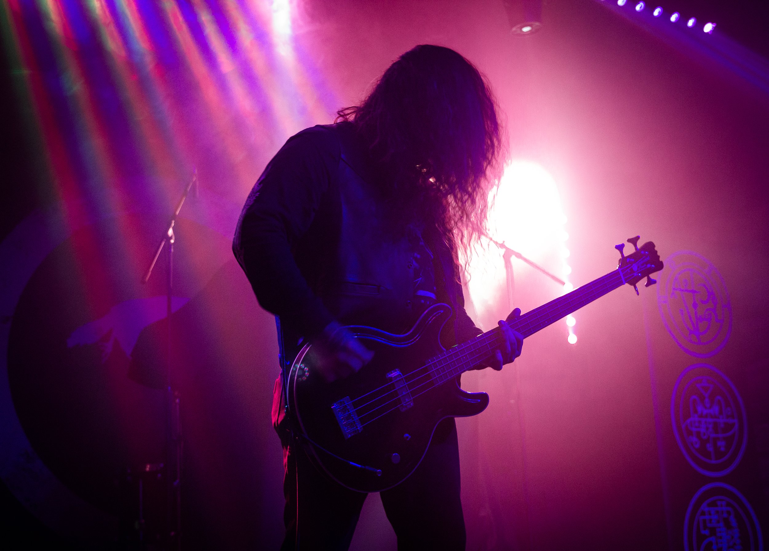  The guitarist for Gost, the second supporting act, jams on his guitar. 