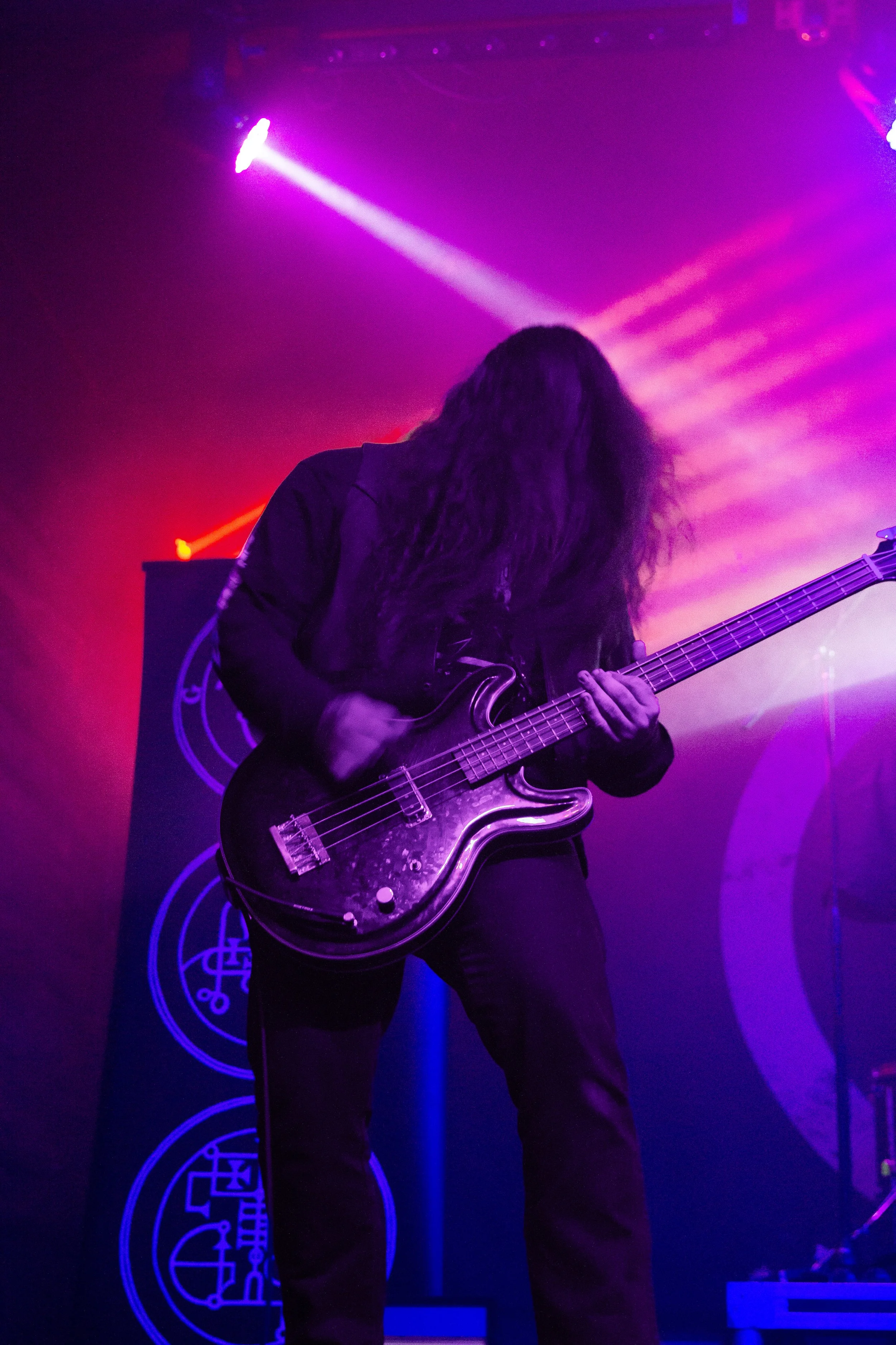  The guitarist for Gost, the second supporting act, jams on his guitar. 