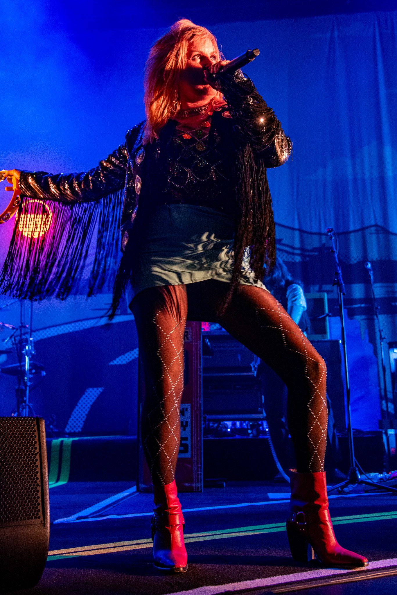  Grace Potter is bathed in the stage light while playing her road trip-themed set. 