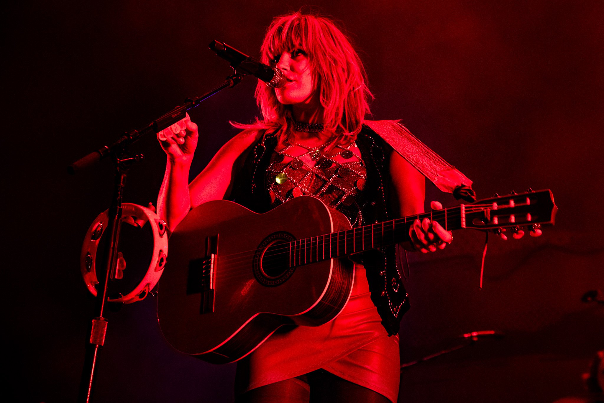  Red light surrounds Grace Potter as she performs “Lady Vagabond.” 
