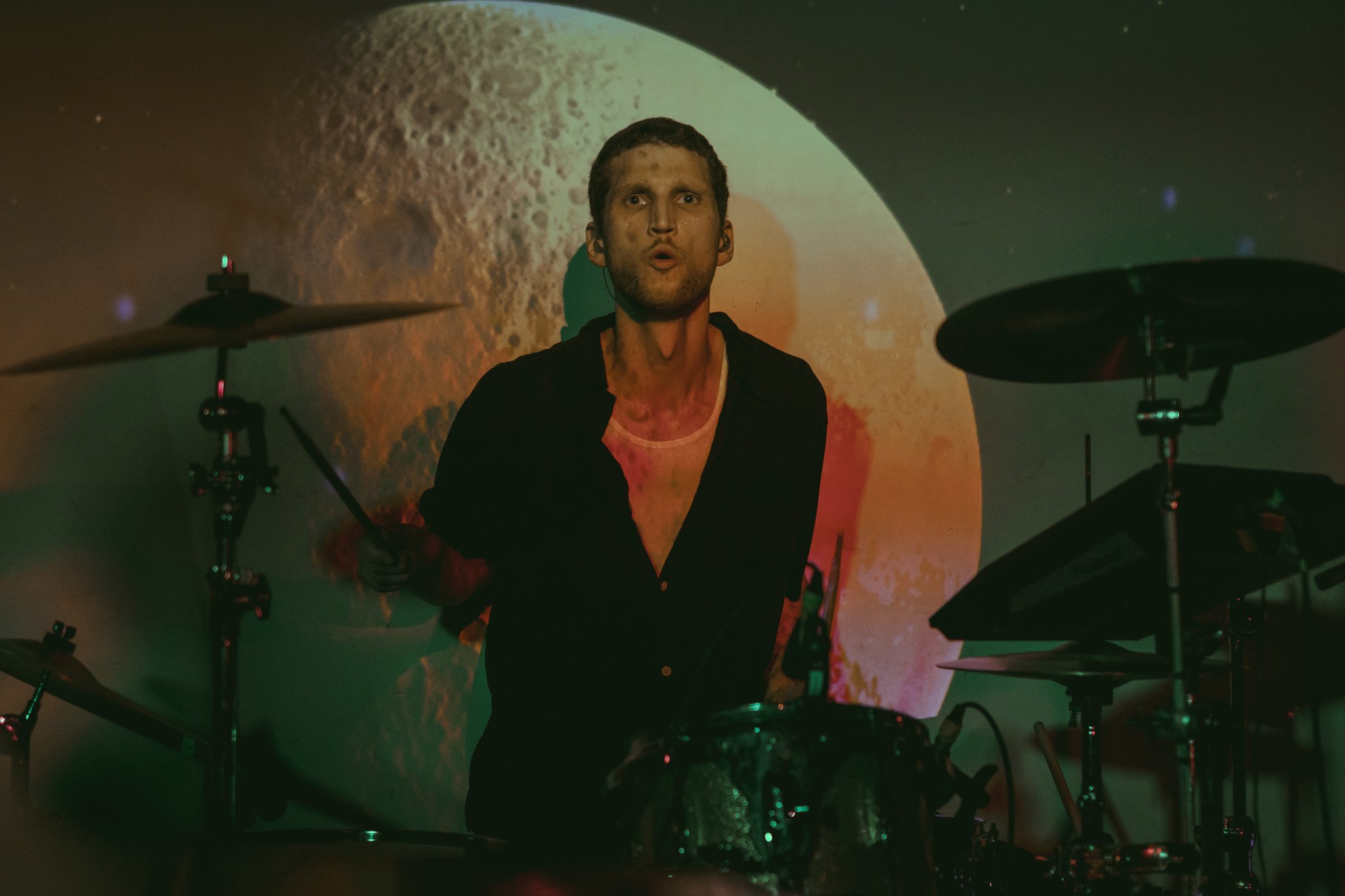 Drummer Daniel Possehl plays with precision.