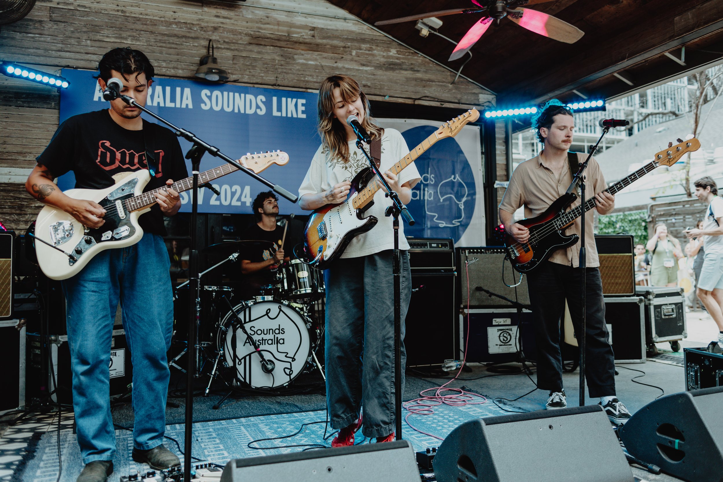  Frankston-based rock band The Belair Lip Bombs play a captivating set at SXSW DAY PARTY: Sounds Australia. 