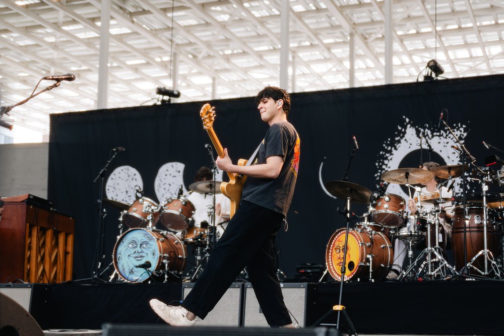  Ezra Koenig sings and plays guitar for the live debut of “Ice Cream Piano” from Vampire Weekend’s new album,  Only God Was Above Us . 