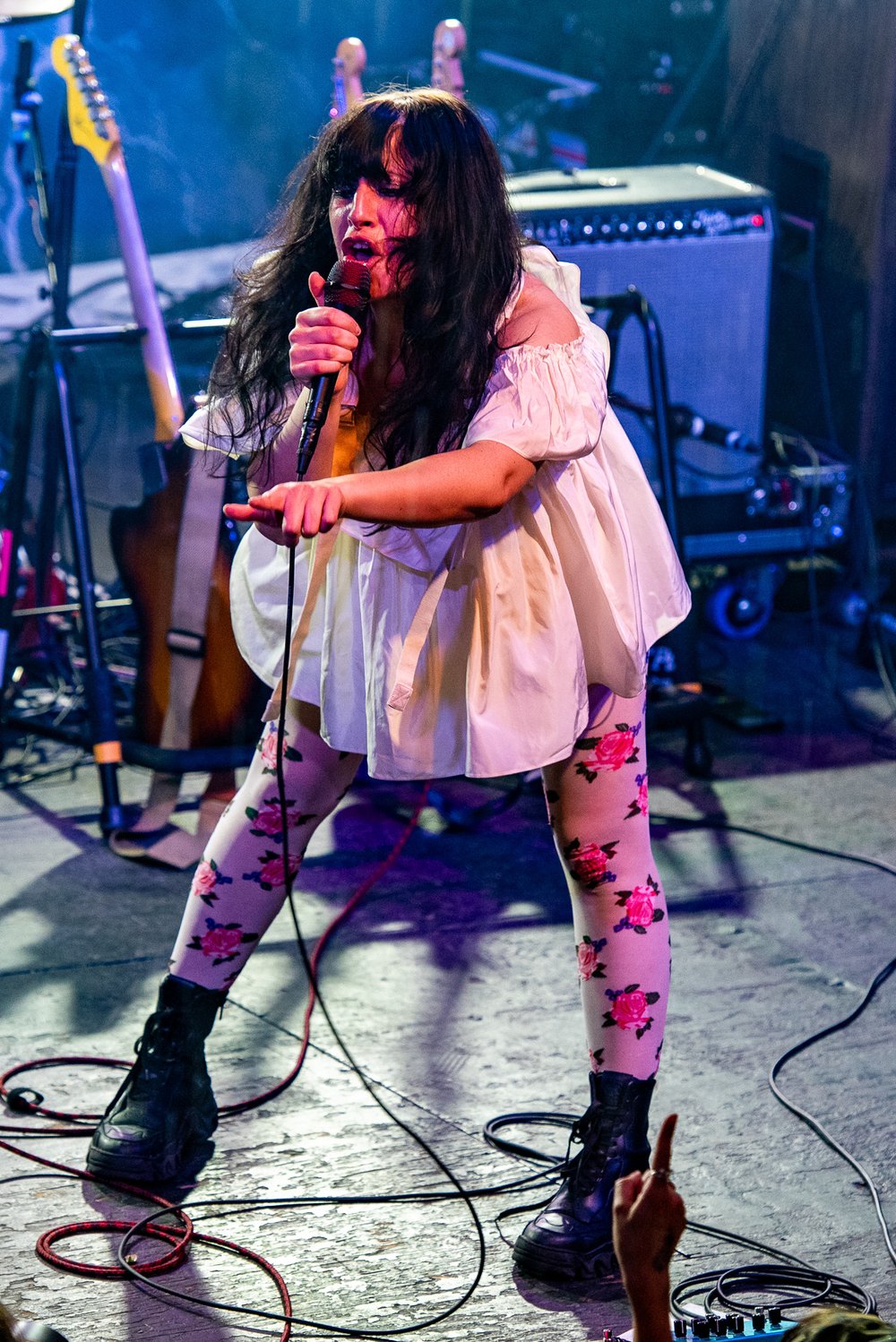  Marisa "Missy" Dabice, the lead singer of Mannequin Pussy, points to the crowd as she screams the chorus of “Nothing Like.” 