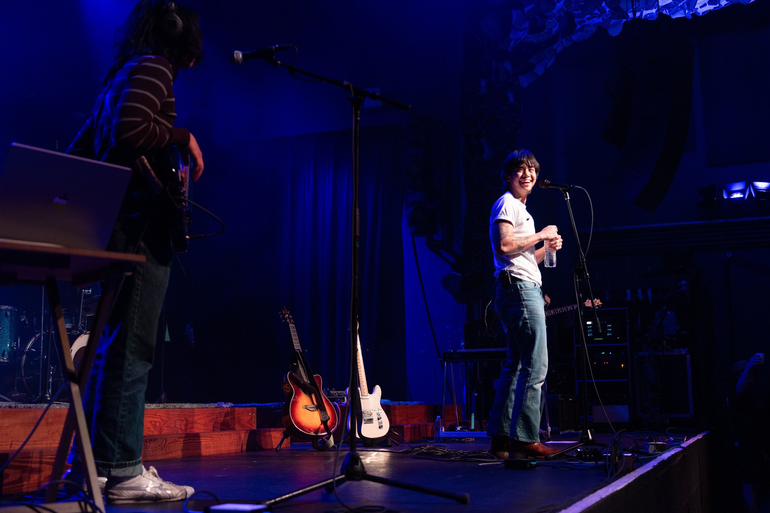 Indie-pop singer Rocco opens for Grentperez, performing new singles and songs from his 2023 debut album, Her Favorite Flowers .