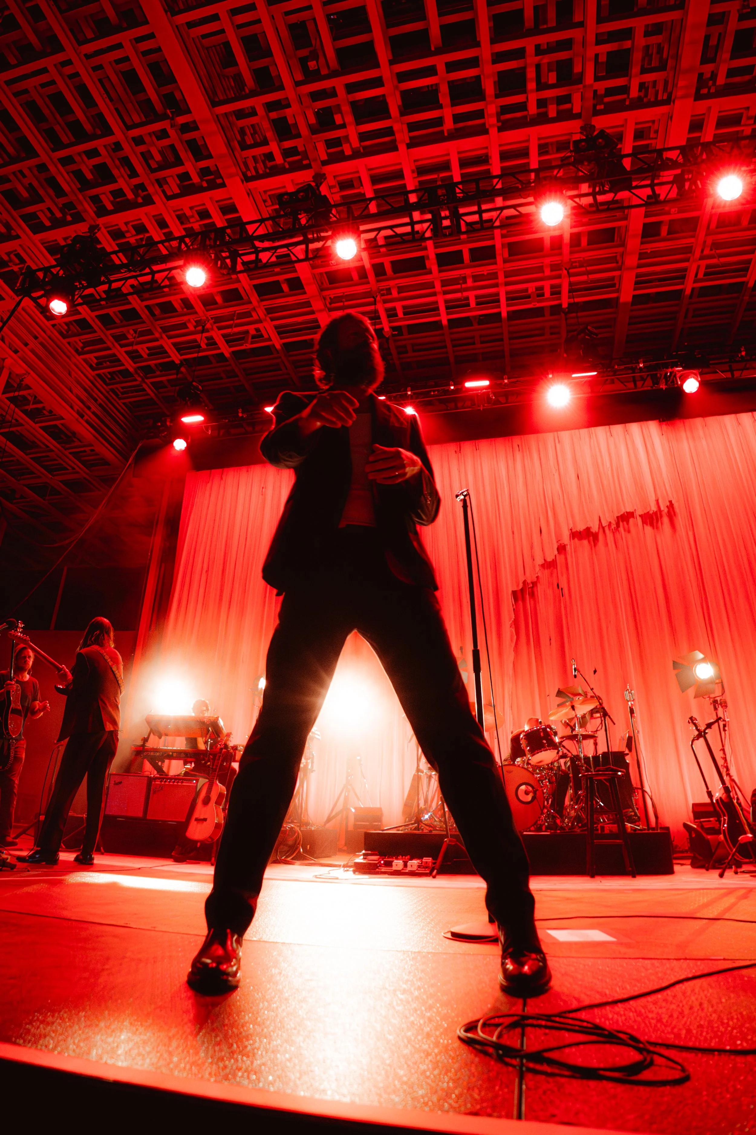 During the horn and key solo on the eight-minute opening song, Misty dances on, doing the grapevine and dancing with the microphone stand.