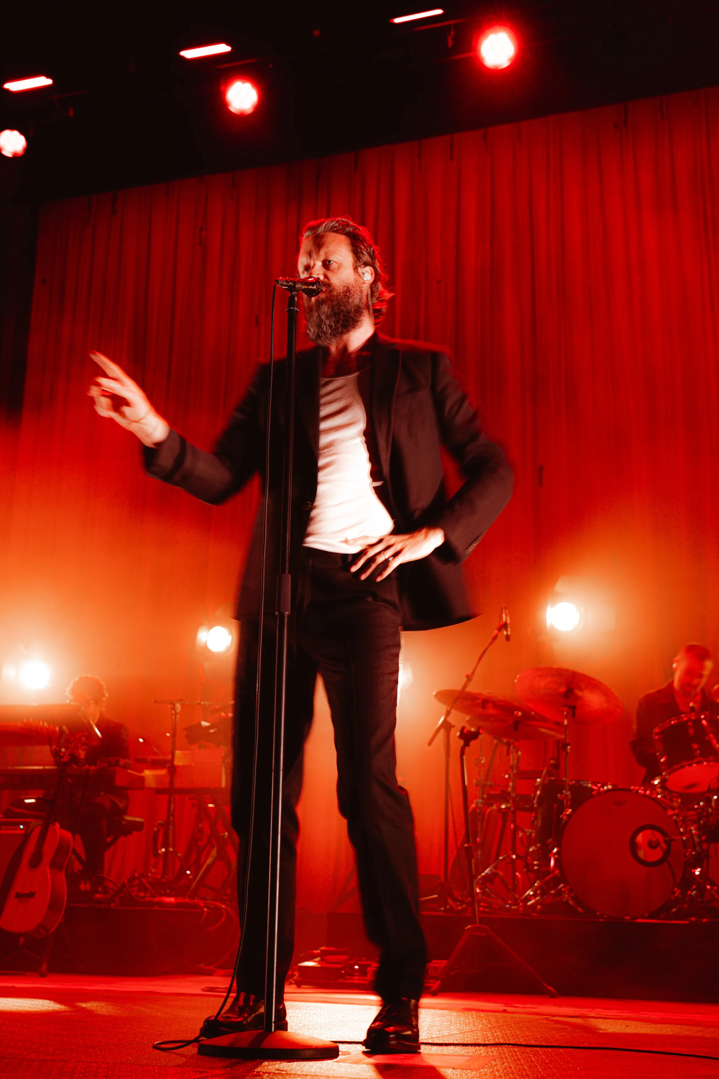 During the horn and key solo on the eight-minute opening song, Misty dances on, doing the grapevine and dancing with the microphone stand.