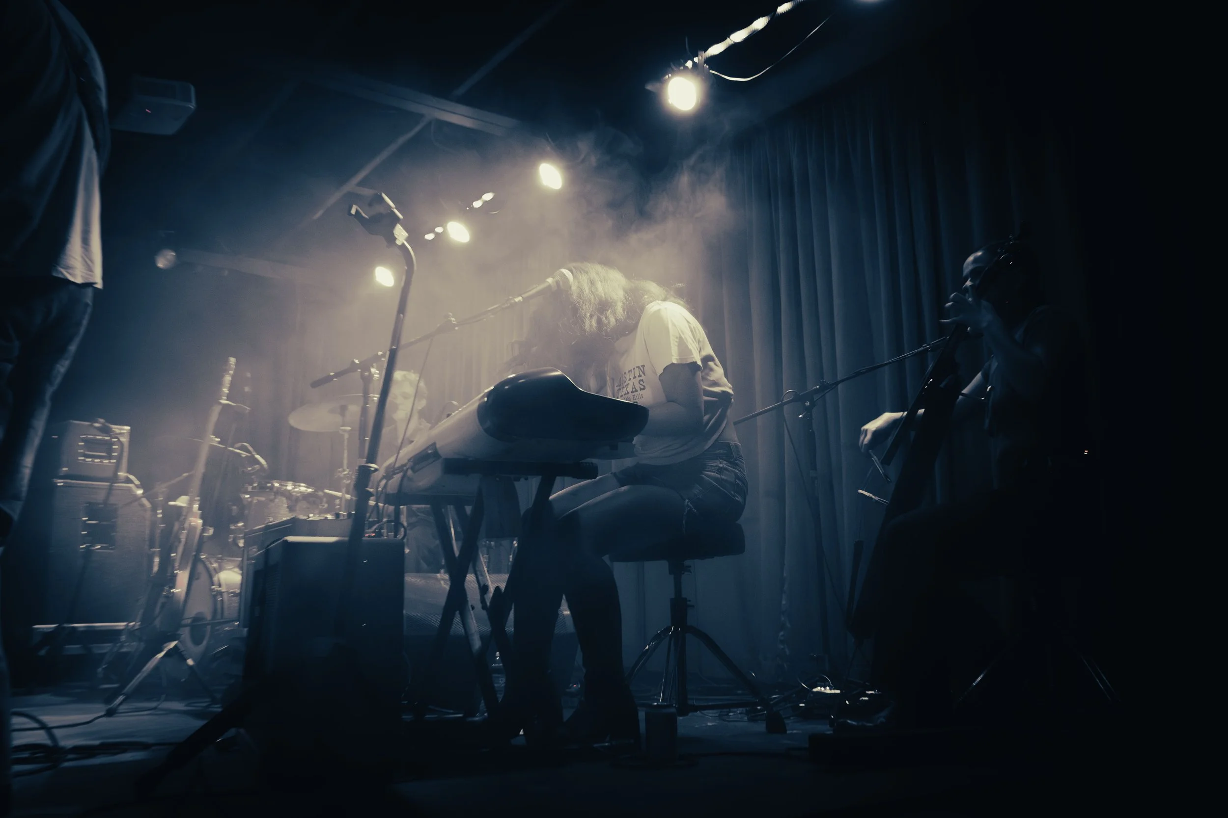  Frontwoman Lily Fontaine rocks out on the keyboard during English Teacher’s live rendition of “Broken Biscuits.”