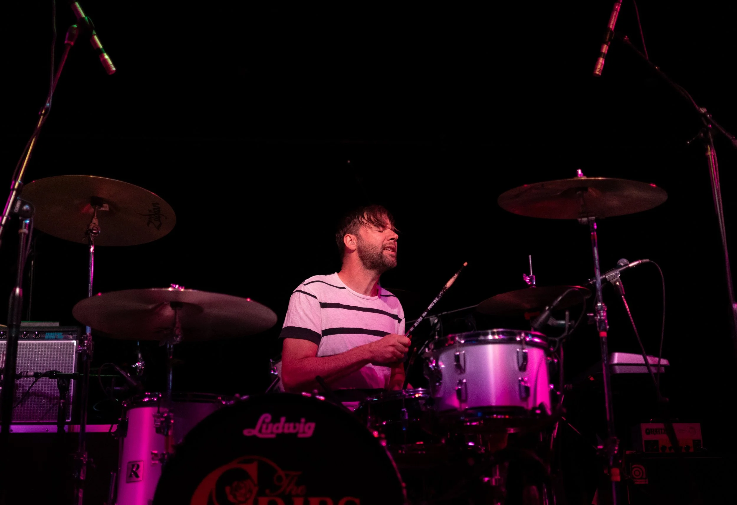 Drummer Ross Jarman goes wild on his kit during the song “I’m a Realist” from The Cribs’ album Men’s Needs, Women’s Needs, Whatever .