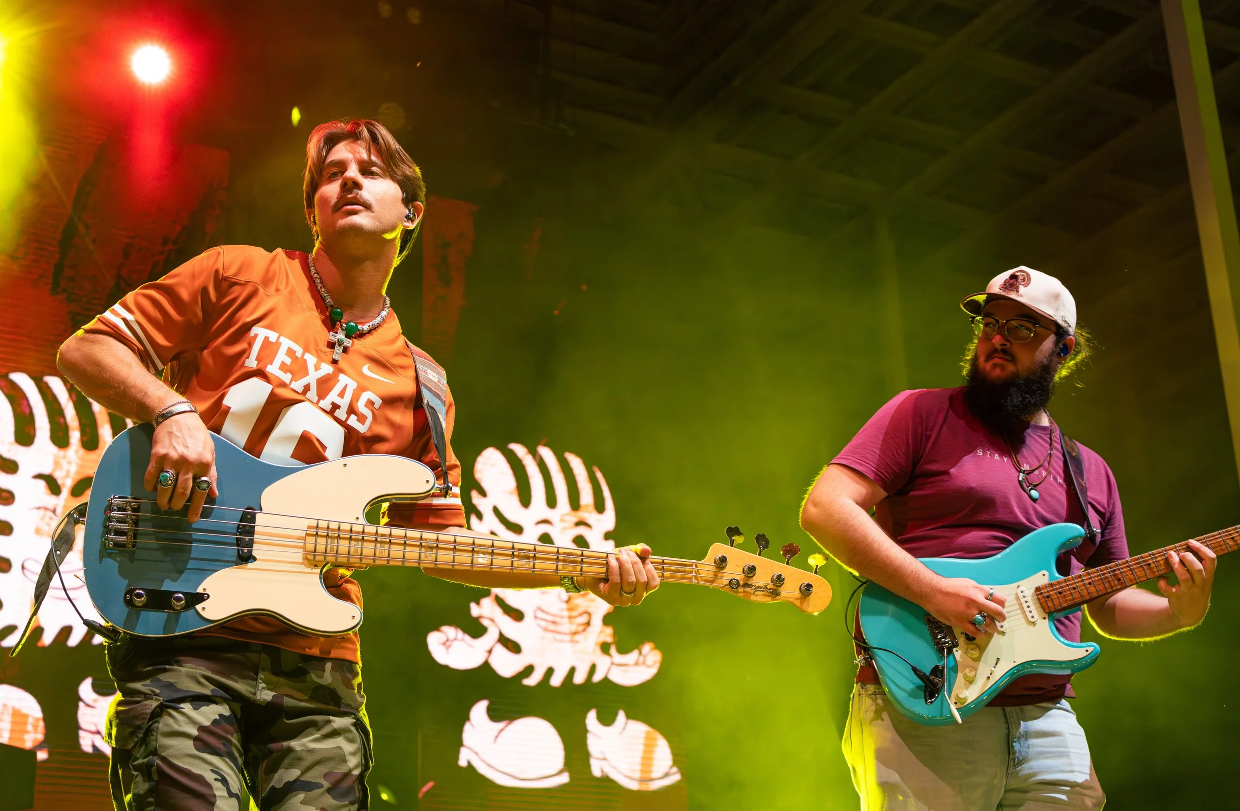 Bishop and electric guitarist Zach Rishel keep the beat with nimble guitar riffs during their song “Ramblin’.”